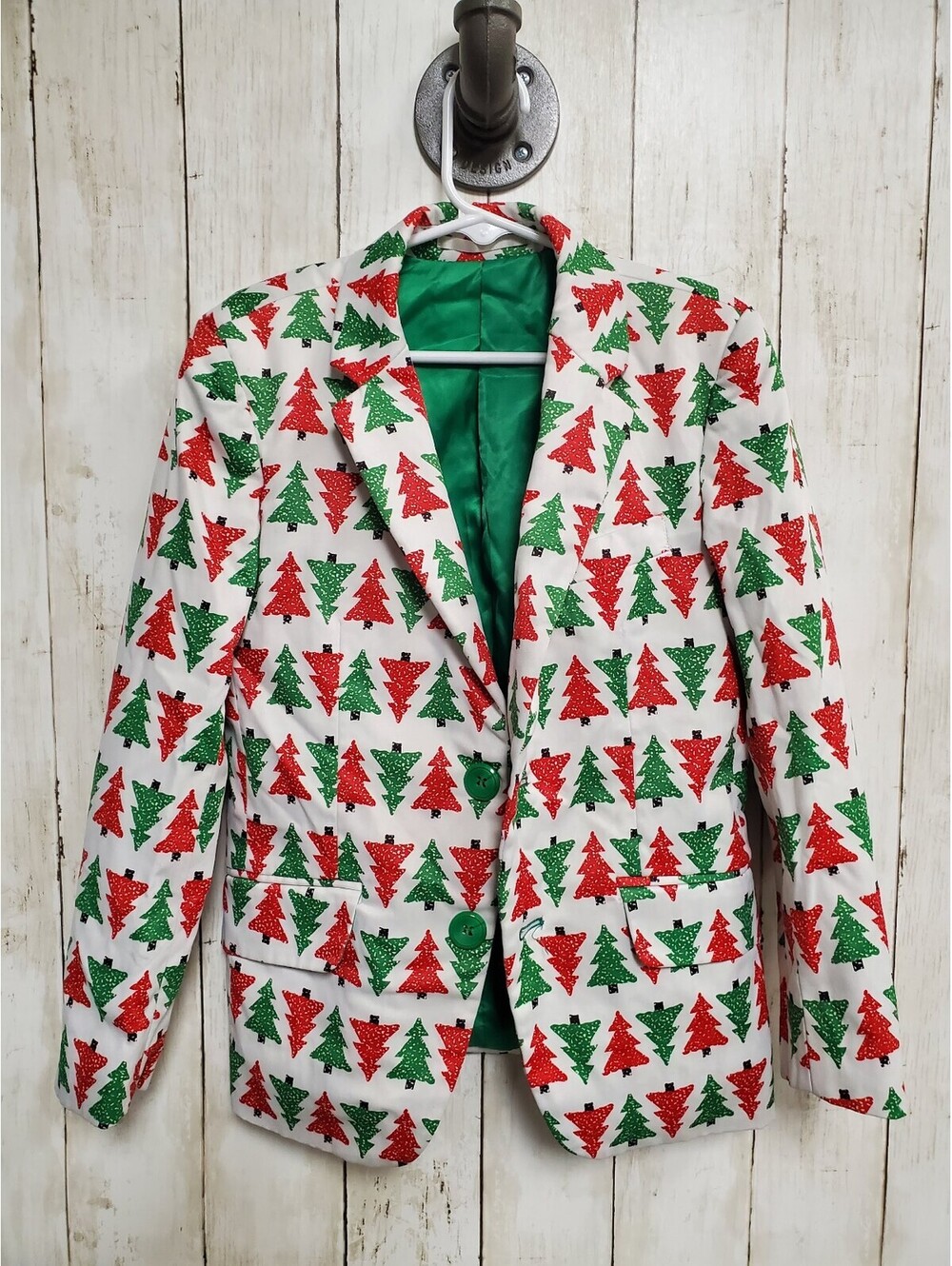 Suslo Couture Boys Size S / 8 Christmas Tree Holiday Blazer Sport Coat